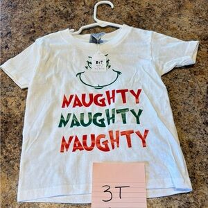 White Kids Shirt with Red and Green Print